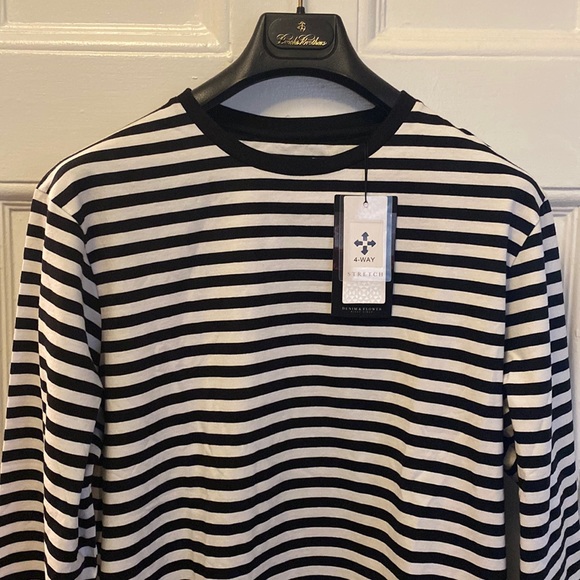 Denim & Flower Other - Denim & Flower Black & White stripe long sleeve jersey